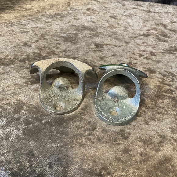 Vintage Set of 2, Coca Cola and John Deere Wall Mount Metal Bottle Open - Picture 3 of 3